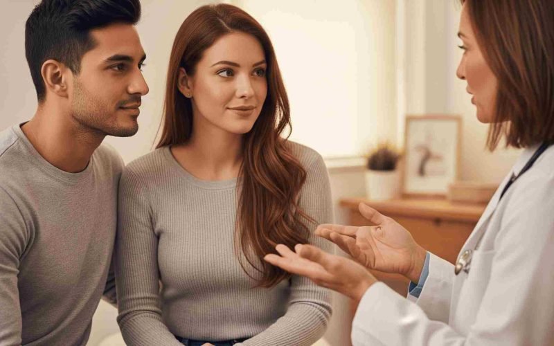casal consultando o medico para engravidar